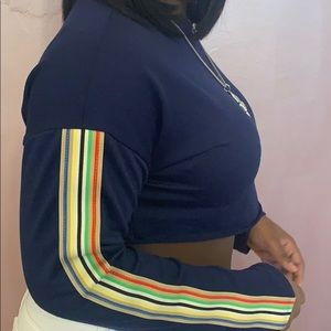 Cropped long sleeve sweater